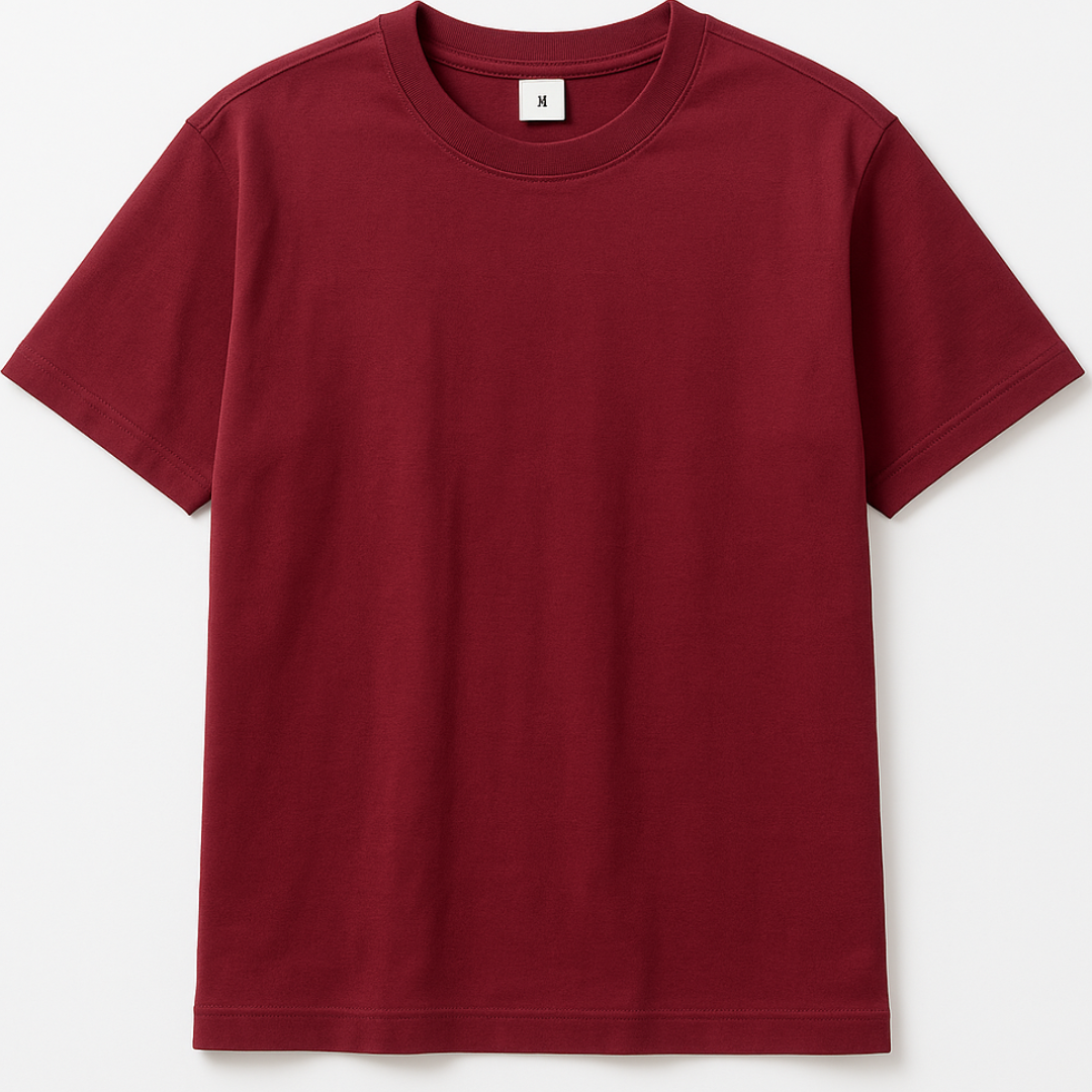 Drop Shoulder T shirt -  Maroon