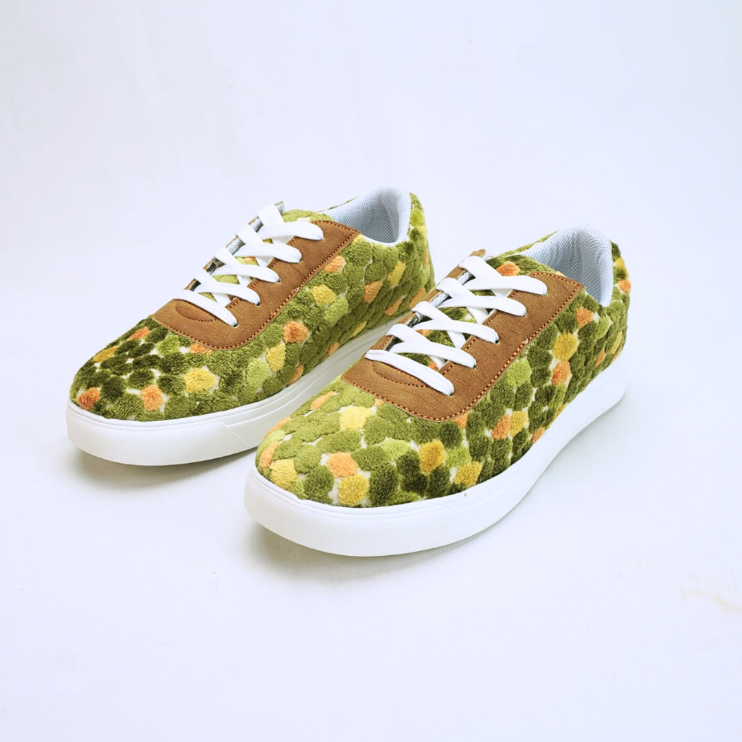 Female Sneaker - Green Flower