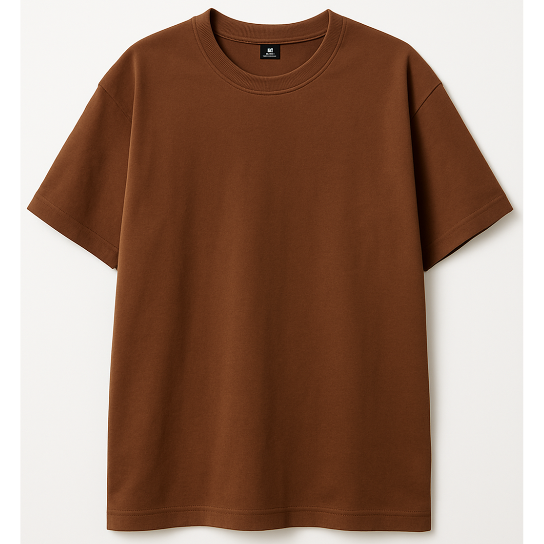 Drop Shoulder T shirt -  Coffee