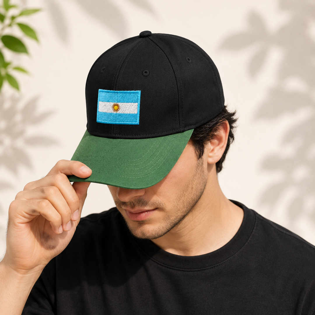 BASEBALL CAP GREEN BLACK - ARGENTINA FLAG