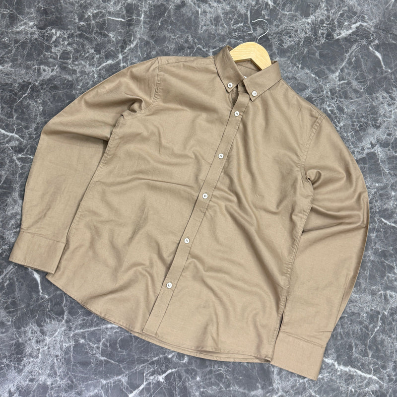 Full Sleeve Oxford Shirt | Brown