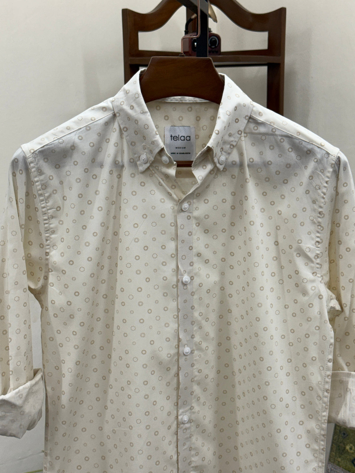 Full Sleeve Shirt | Ivory Dot
