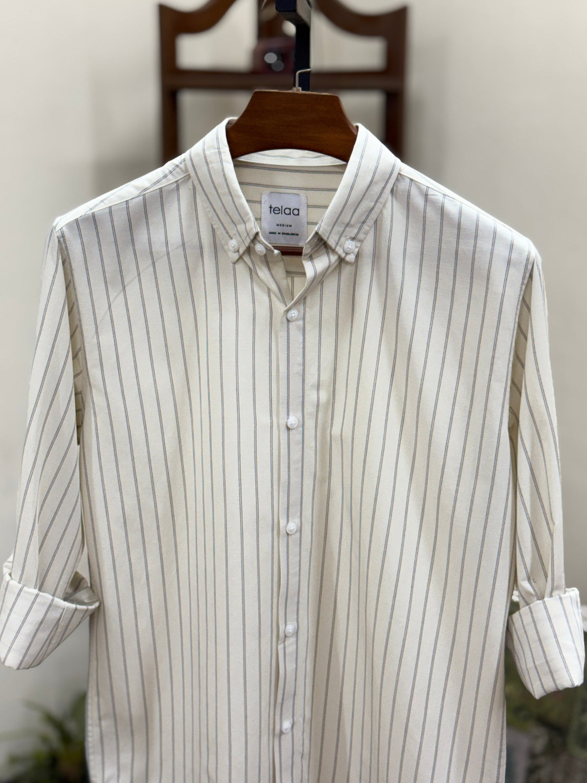 Full Sleeve Shirt | Ivory Stripe