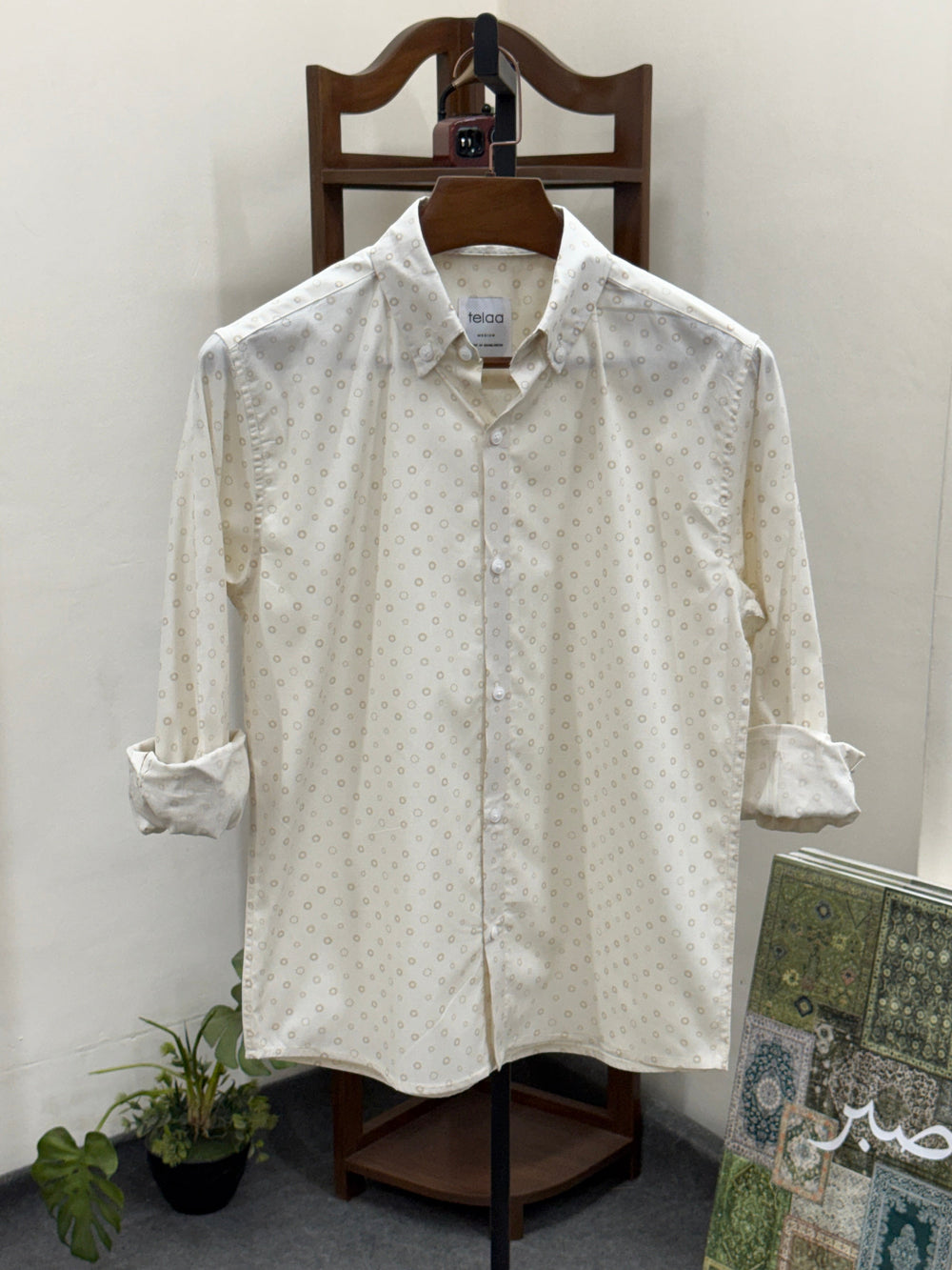 Full Sleeve Shirt | Ivory Dot