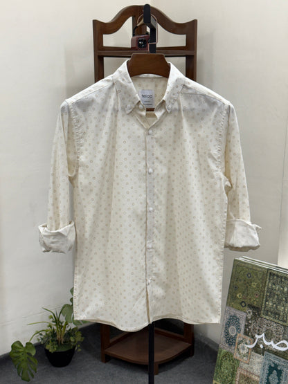 Full Sleeve Shirt | Ivory Dot
