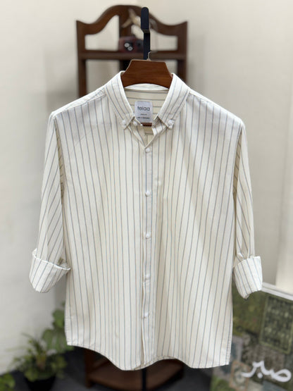 Full Sleeve Shirt | Ivory Stripe