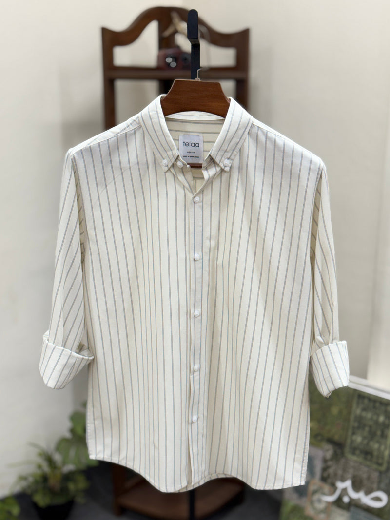 Full Sleeve Shirt | Ivory Stripe