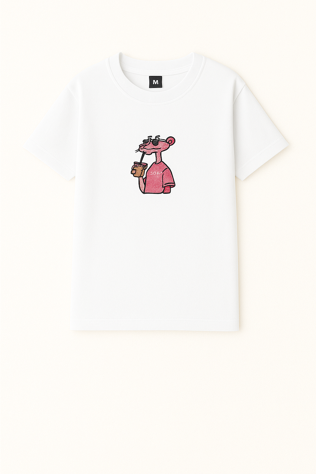 Embroidery  Drop Shoulder  T Shirt - Urban Panther