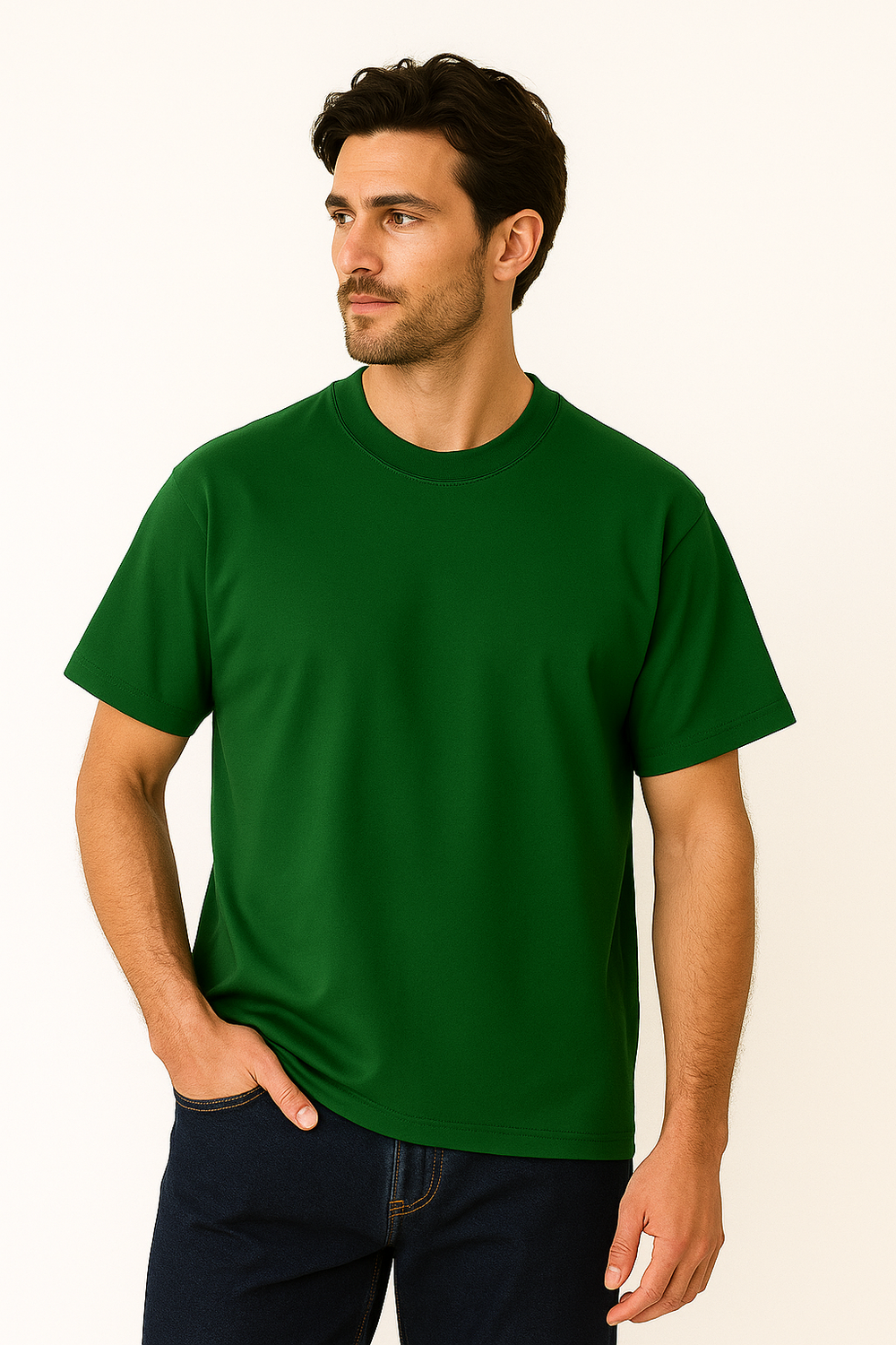 Drop Shoulder T shirt - Forest Green product image 2