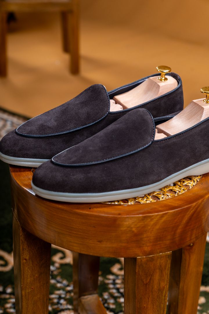 Verona Belgian Loafer   - Espresso Suede
