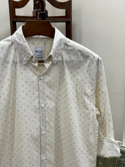 Full Sleeve Shirt | Ivory Dot