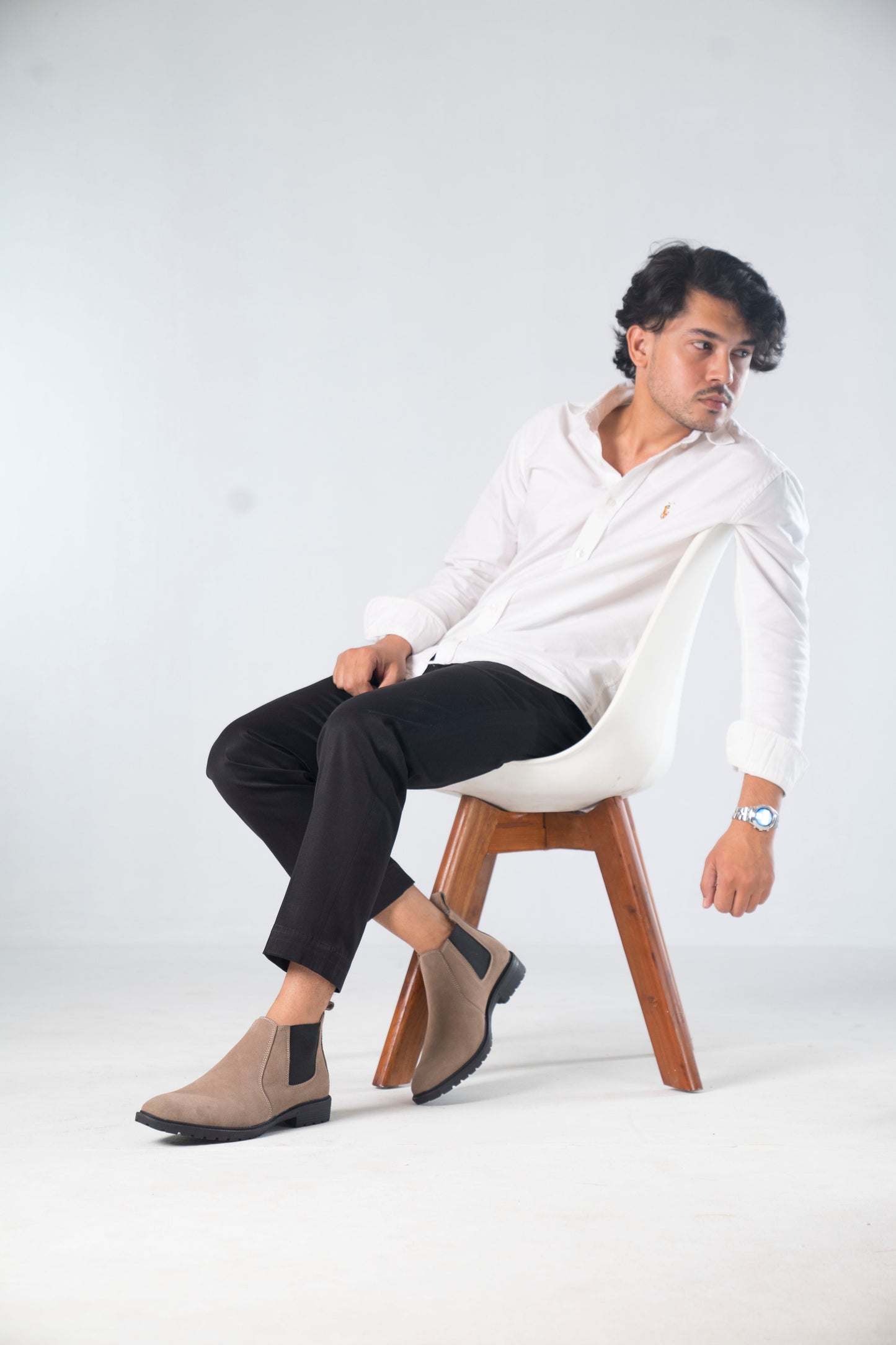 Zuqo Mens Chelsea Boot   -  Taupe Beige