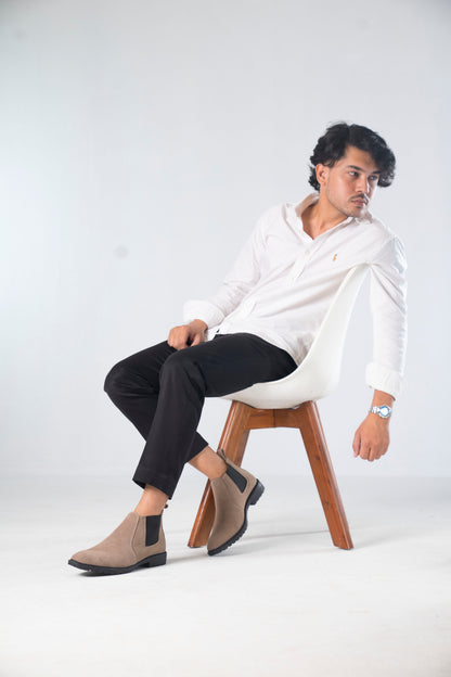 Zuqo Mens Chelsea Boot   -  Taupe Beige