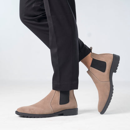 Zuqo Mens Chelsea Boot   -  Taupe Beige