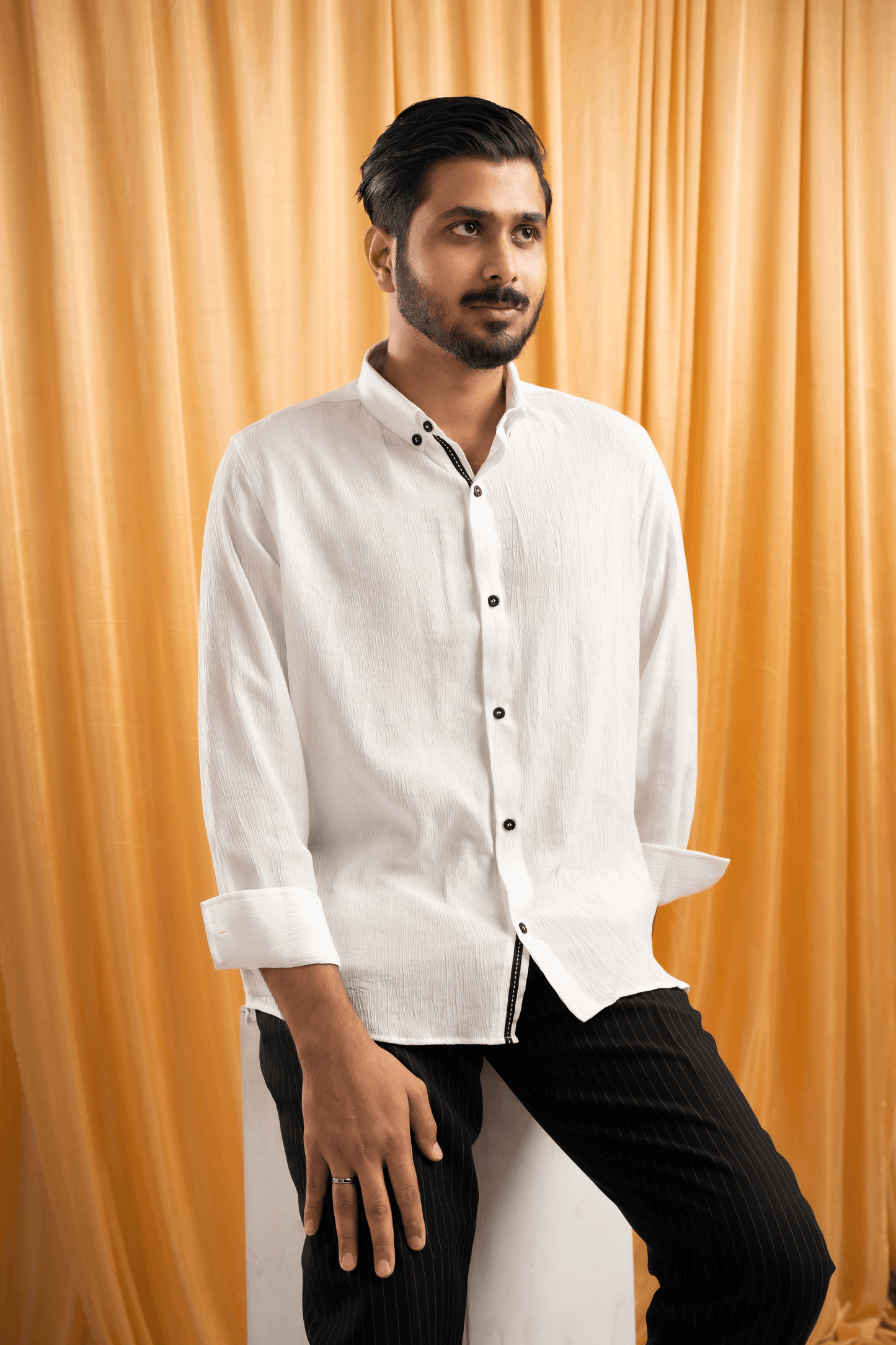 Full Sleeve Shirt | Solid White - Telaa