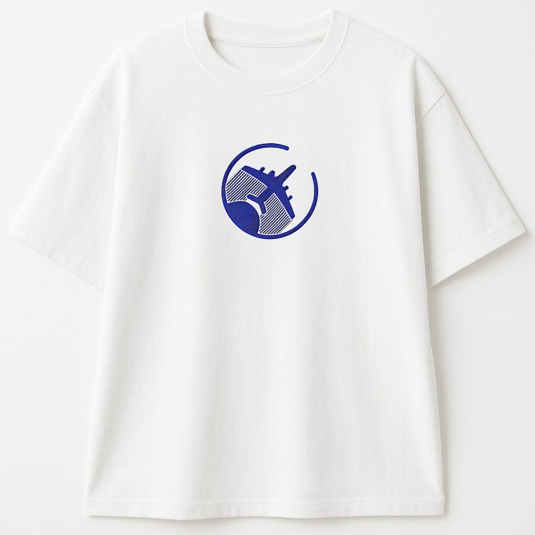 Embroidery  Drop Shoulder  T Shirt - Velocity