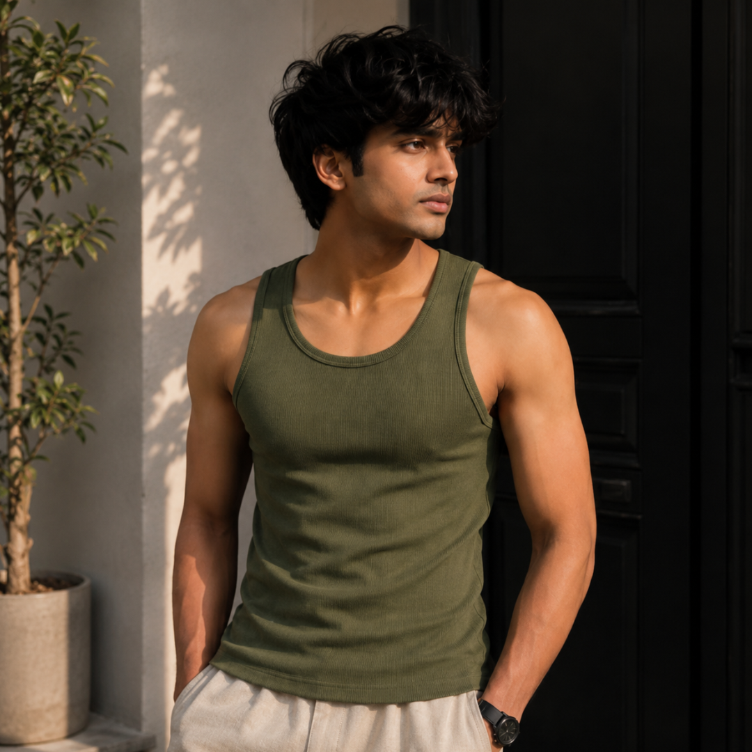 Ribbed Tank Top - Olive