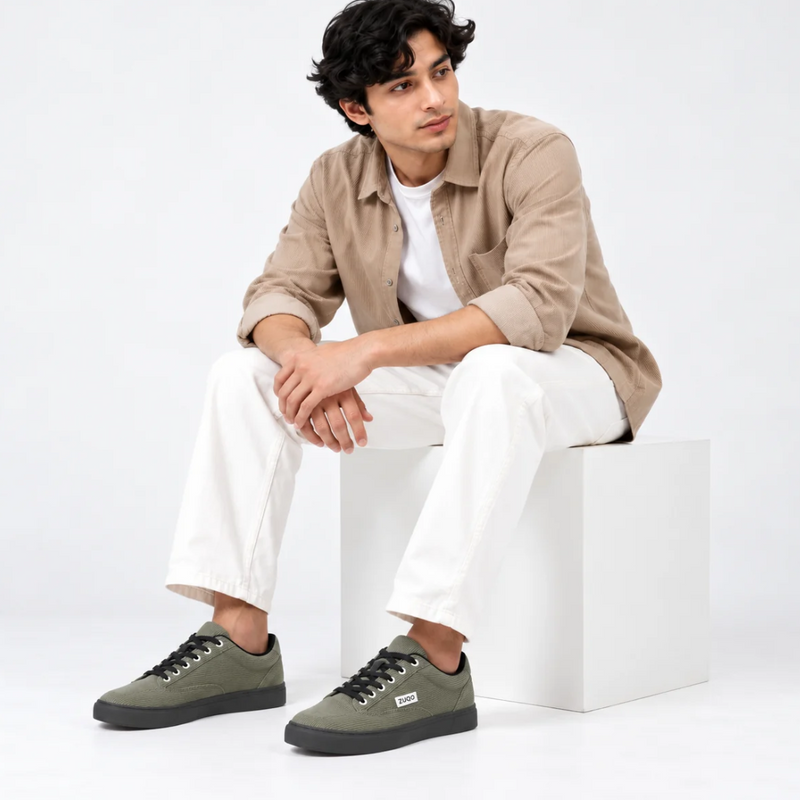 Zuqo Men's Sneaker  : Olive Grey