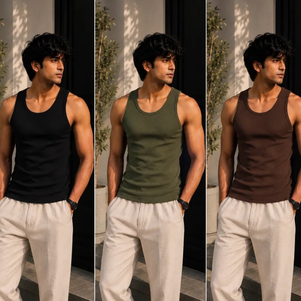 Tank Top 3-Pack | Earth (Black + Olive + Coffee)
