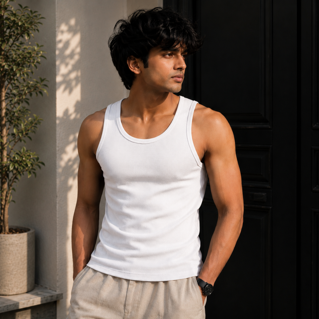Ribbed Tank Top - White