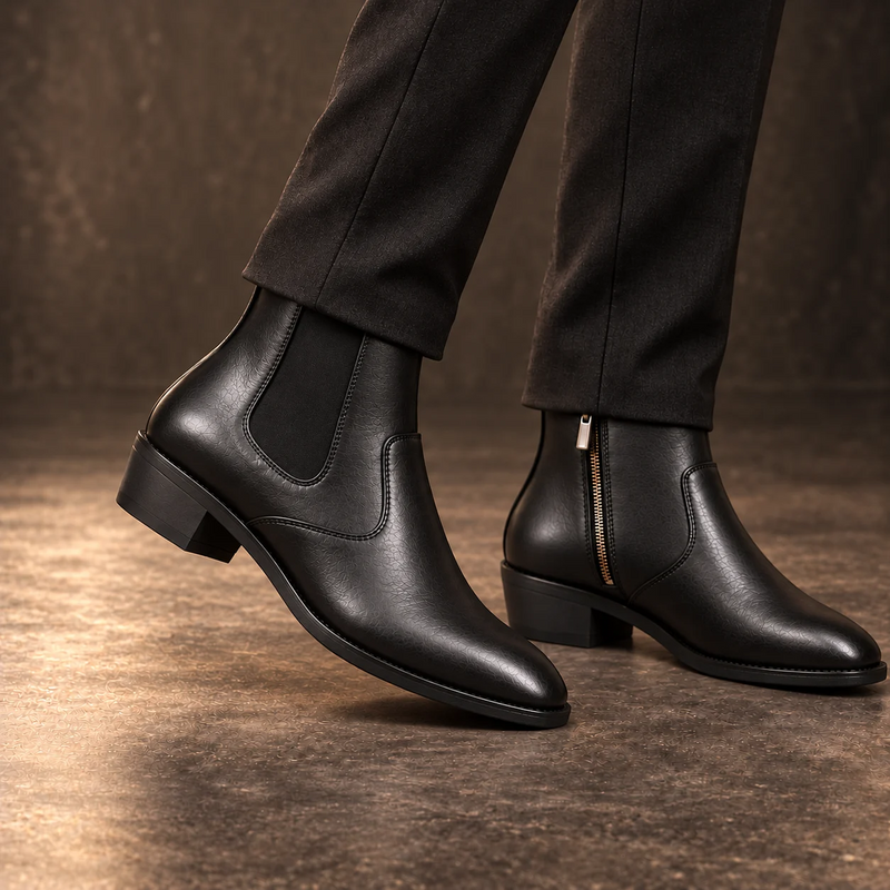 Verona Milano Cuban Heel Chelsea Boot – Mesh Black