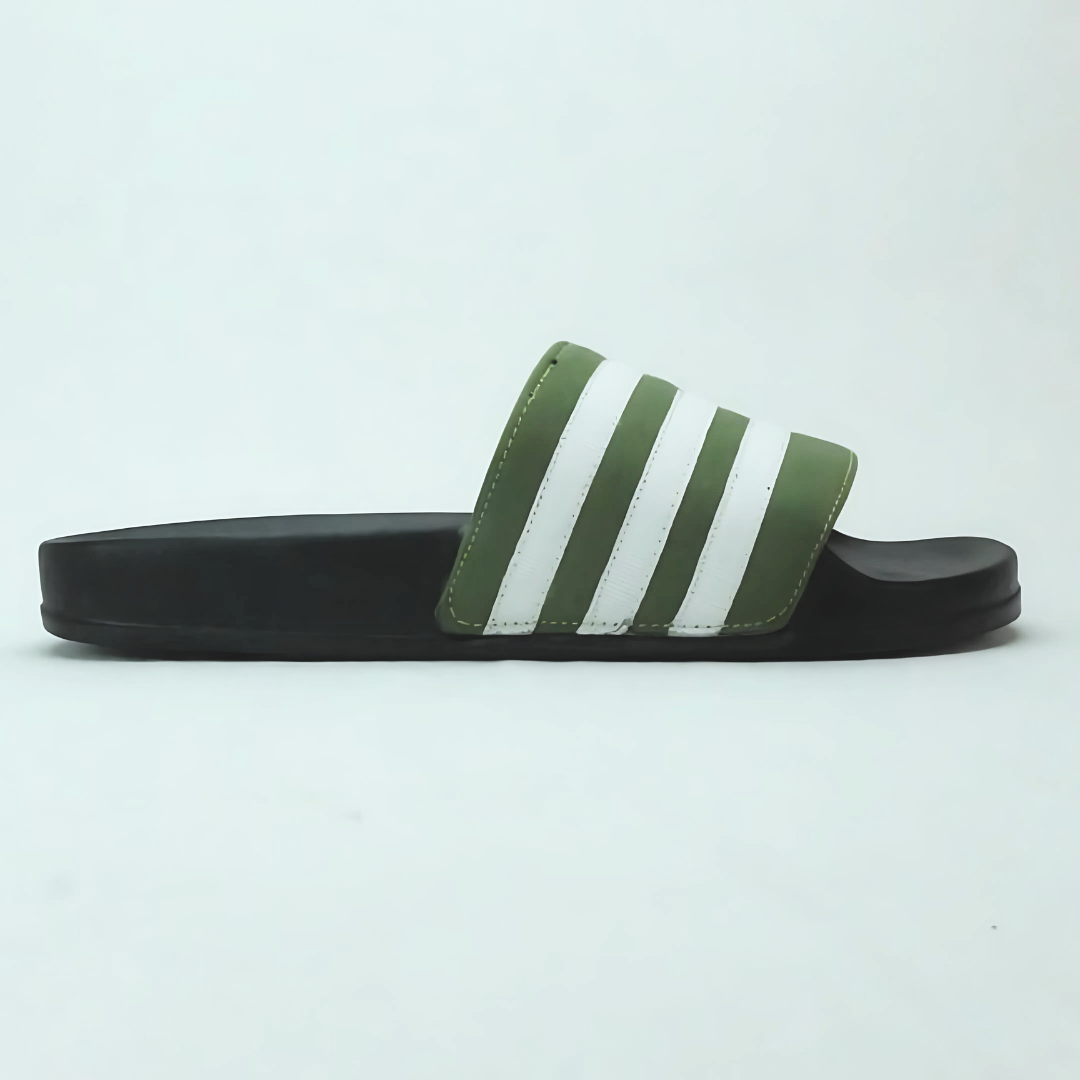 Slides / Slipper - Olive Stripe