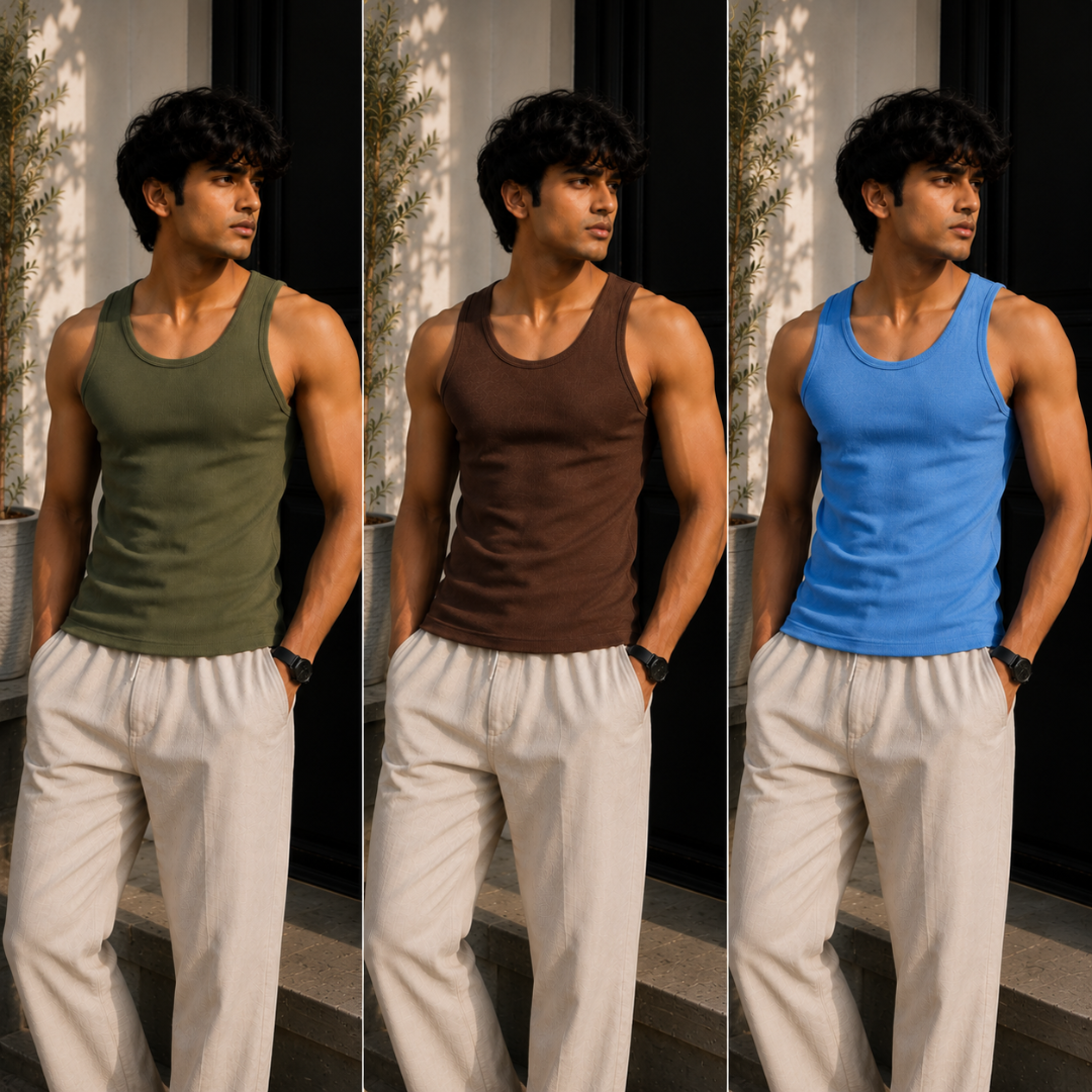 Tank Top 3-Pack | Nature (Olive + Coffee + Sky Blue)