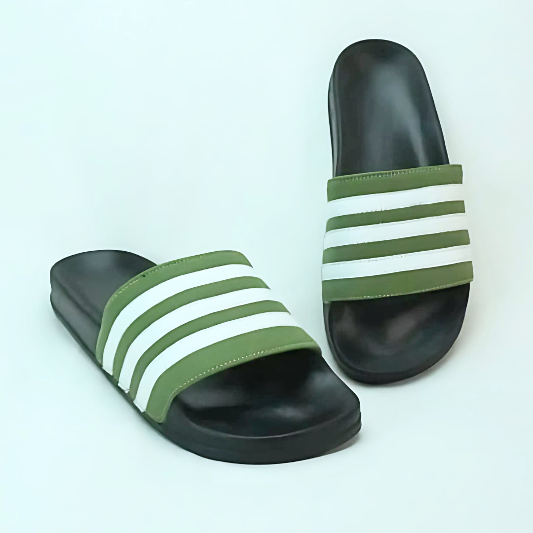 Slides / Slipper - Olive Stripe