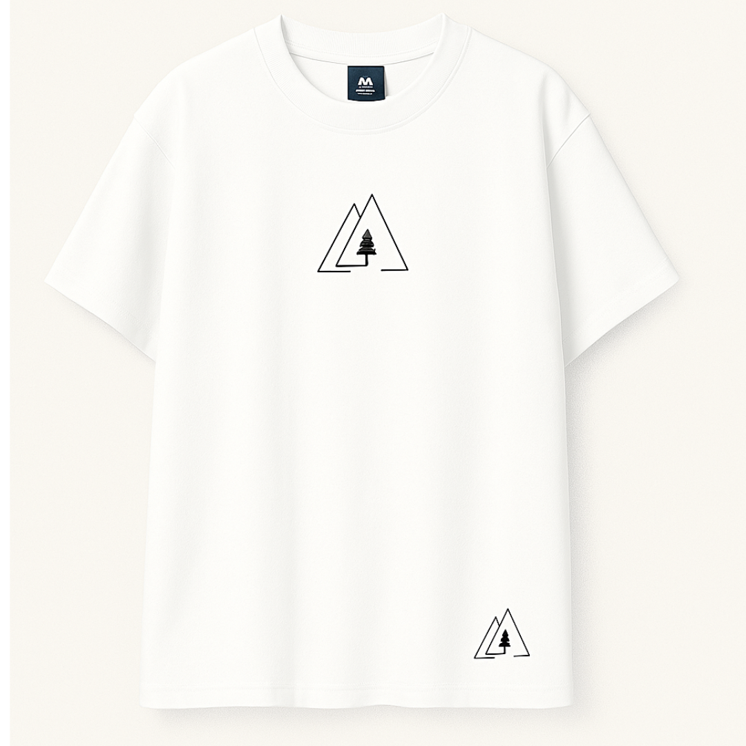 Embroidery  Drop Shoulder  T Shirt - Signal