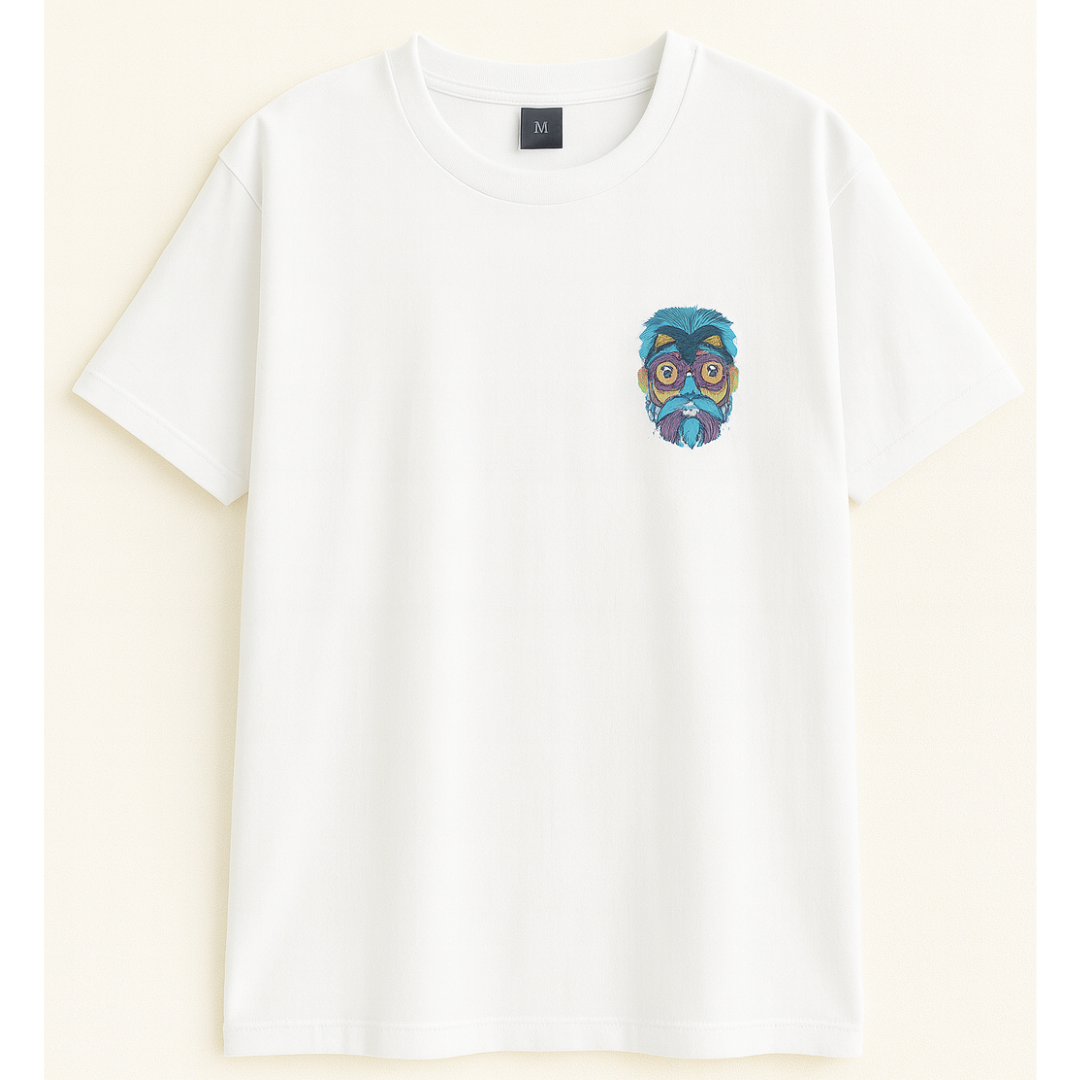 Embroidery  Drop Shoulder  T Shirt - Guru