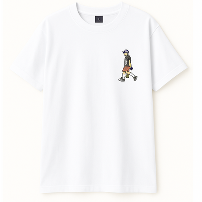 Embroidery  Drop Shoulder  T Shirt - City Boy