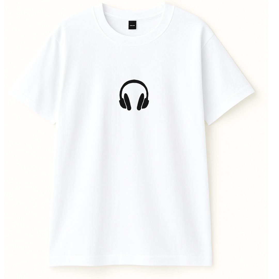 Embroidery  Drop Shoulder  T Shirt - Beats