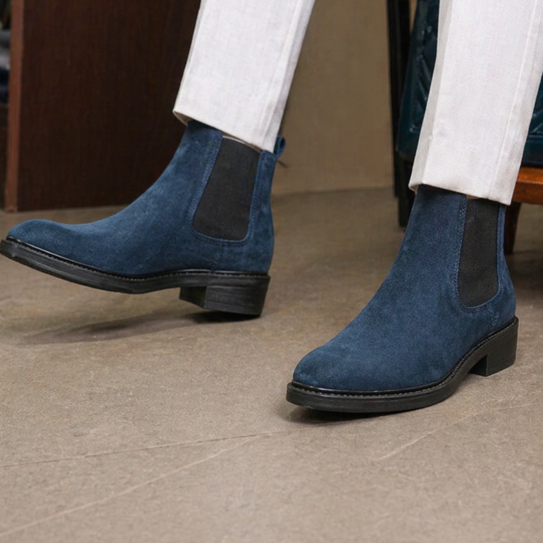 Zuqo Mens Chelsea Boot   -  Navy Blue