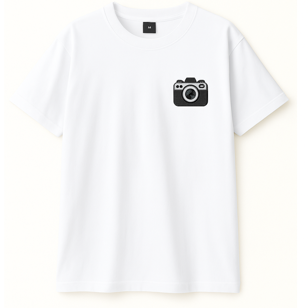 Embroidery  Drop Shoulder  T Shirt - Snap