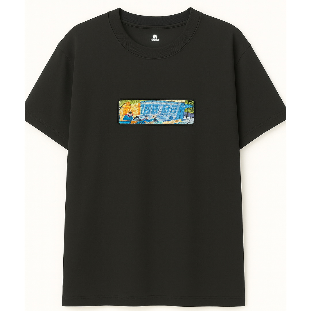 Embroidery  Drop Shoulder  T Shirt  City Pause