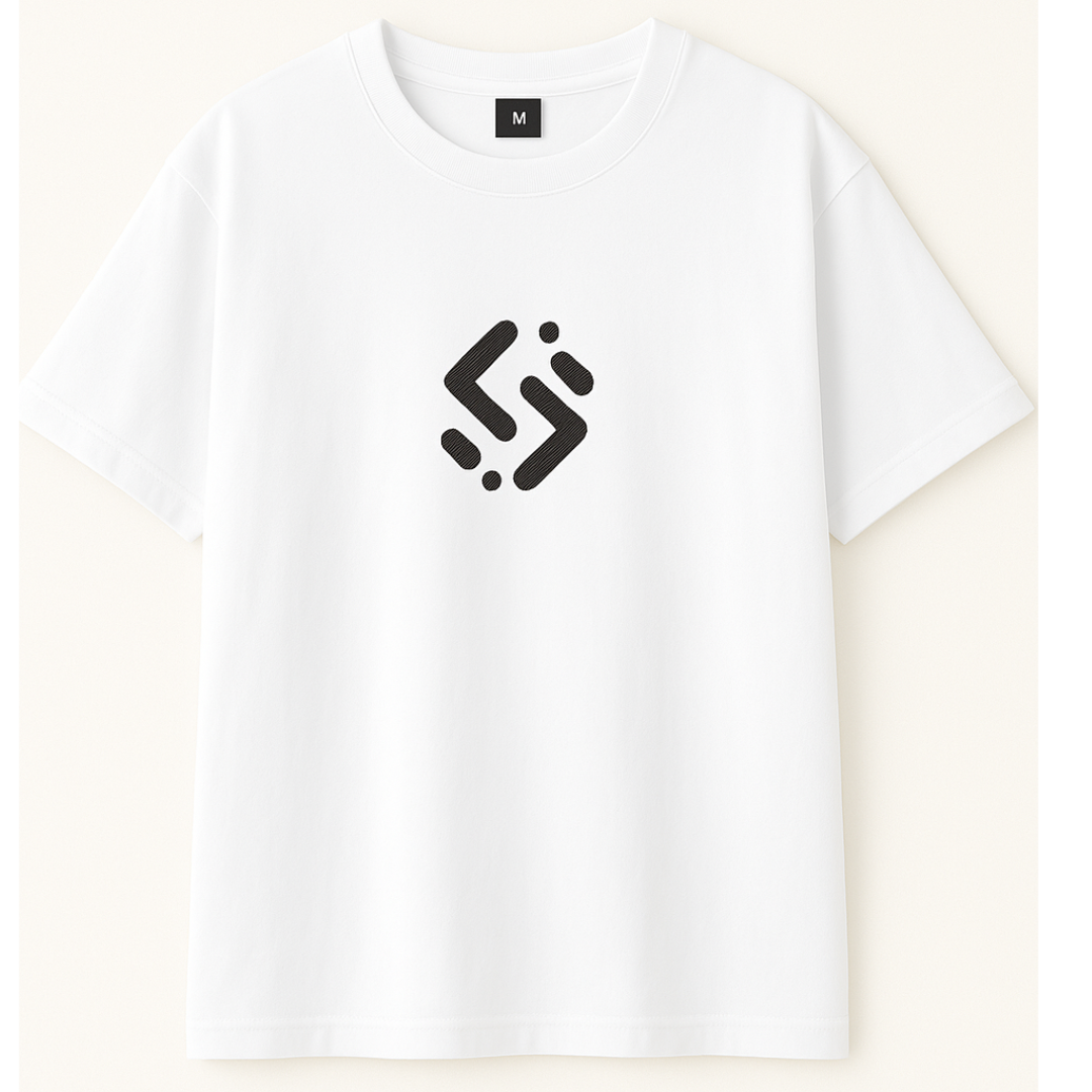 Embroidery  Drop Shoulder  T Shirt - Divine Ink