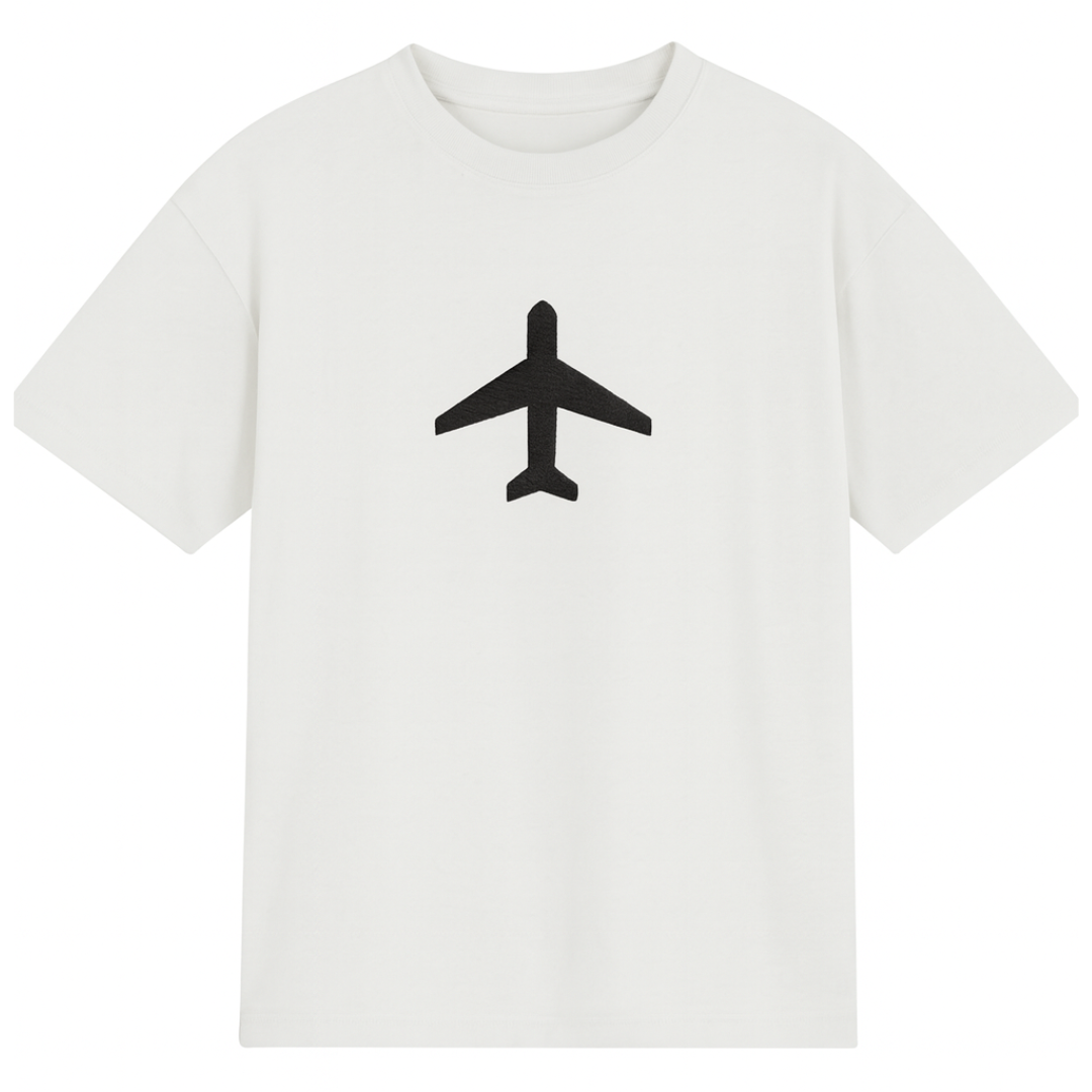Embroidery  Drop Shoulder  T Shirt - LiftOff