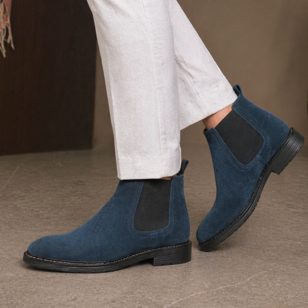 Zuqo Mens Chelsea Boot   -  Navy Blue