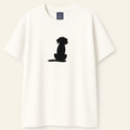 Embroidery  Drop Shoulder  T Shirt - Black Dog