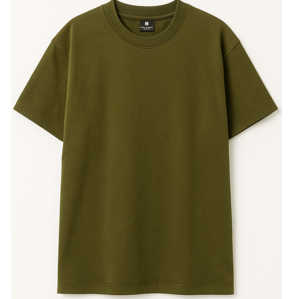 Drop Shoulder T shirt - Olive product image 1