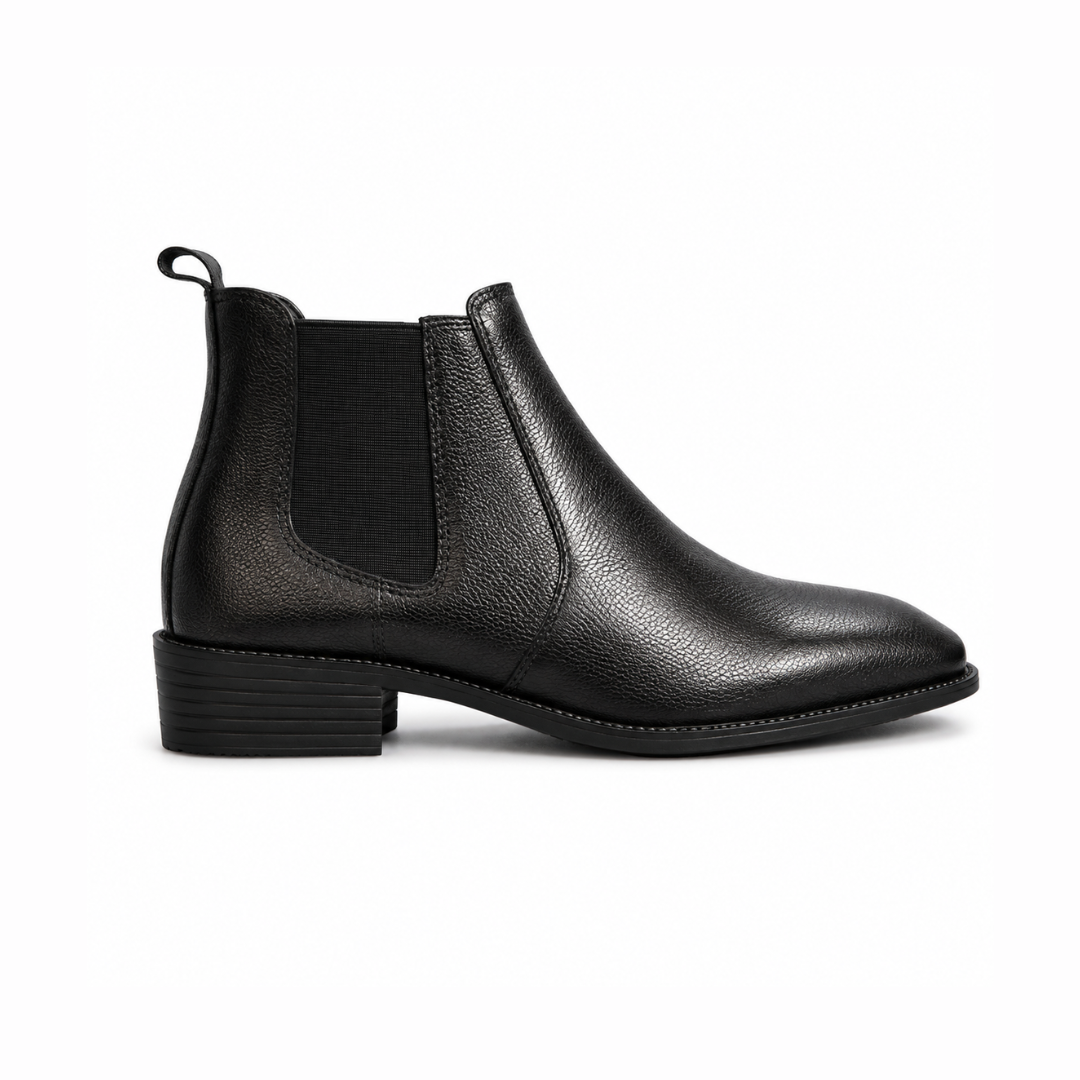 Zuqo Mens Cuban Heels Chelsea Boot : Black