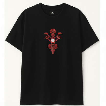 Embroidery  Drop Shoulder  T Shirt - Rider X