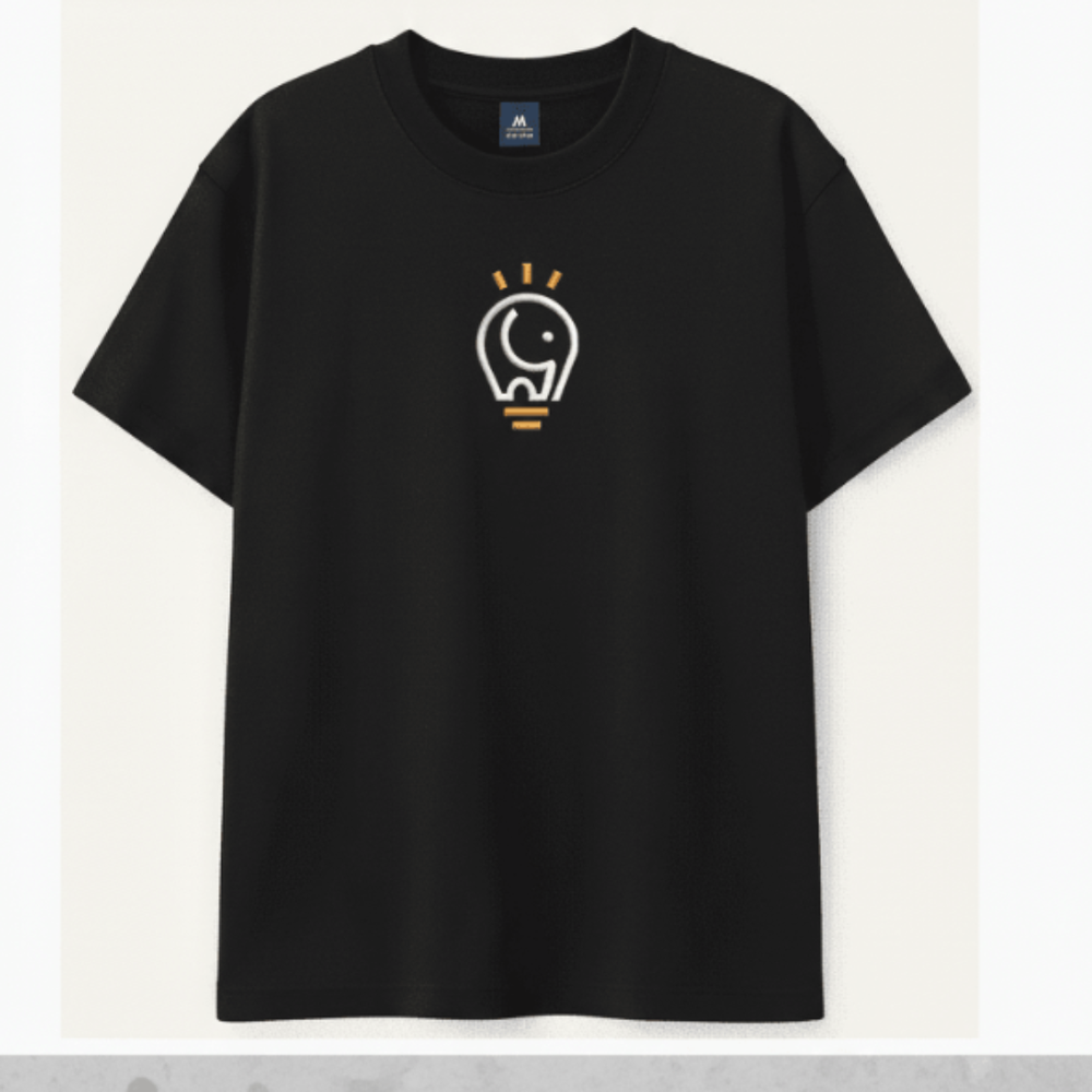 ZUQO Embroidered Drop Shoulder T-Shirt - Bright Mind product image 1
