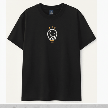 Embroidery  Drop Shoulder  T Shirt - Bright Mind