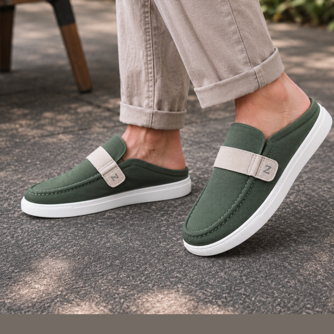 Zuqo Men's Half Shoe - Olive Canvas