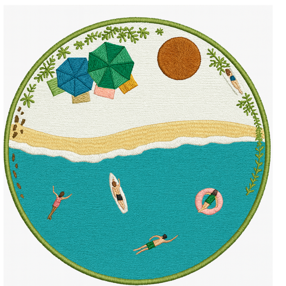 Embroidery Drop Shoulder T Shirt - Shore product image 2