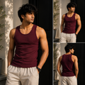 Ribbed Tank Top - Maroon