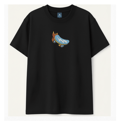 Embroidery  Drop Shoulder  T Shirt - Spin