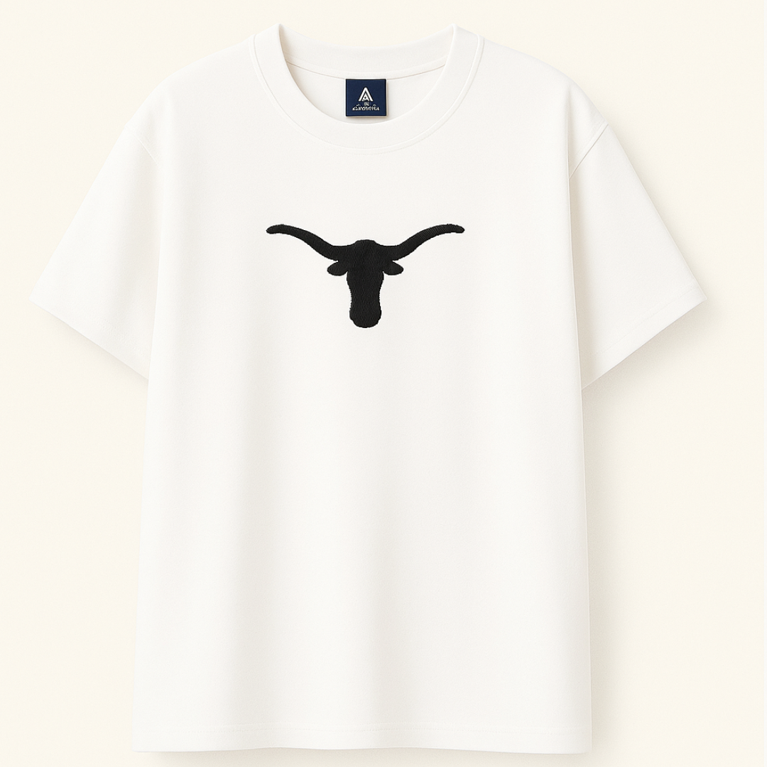 Embroidery  Drop Shoulder  T Shirt - Bullhead