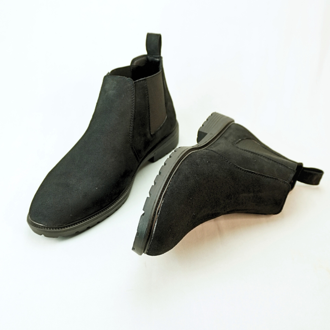 Zuqo Mens Chelsea Boot   - Suede Black